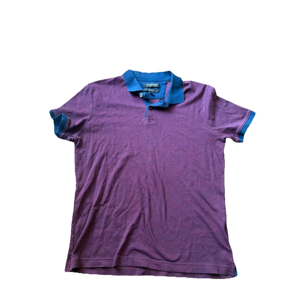 Banana Republic Men Top Small Luxury Touch 100% Cotton Polo Burgundy